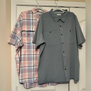 Lot of 2 men’s Columbia button down shirts